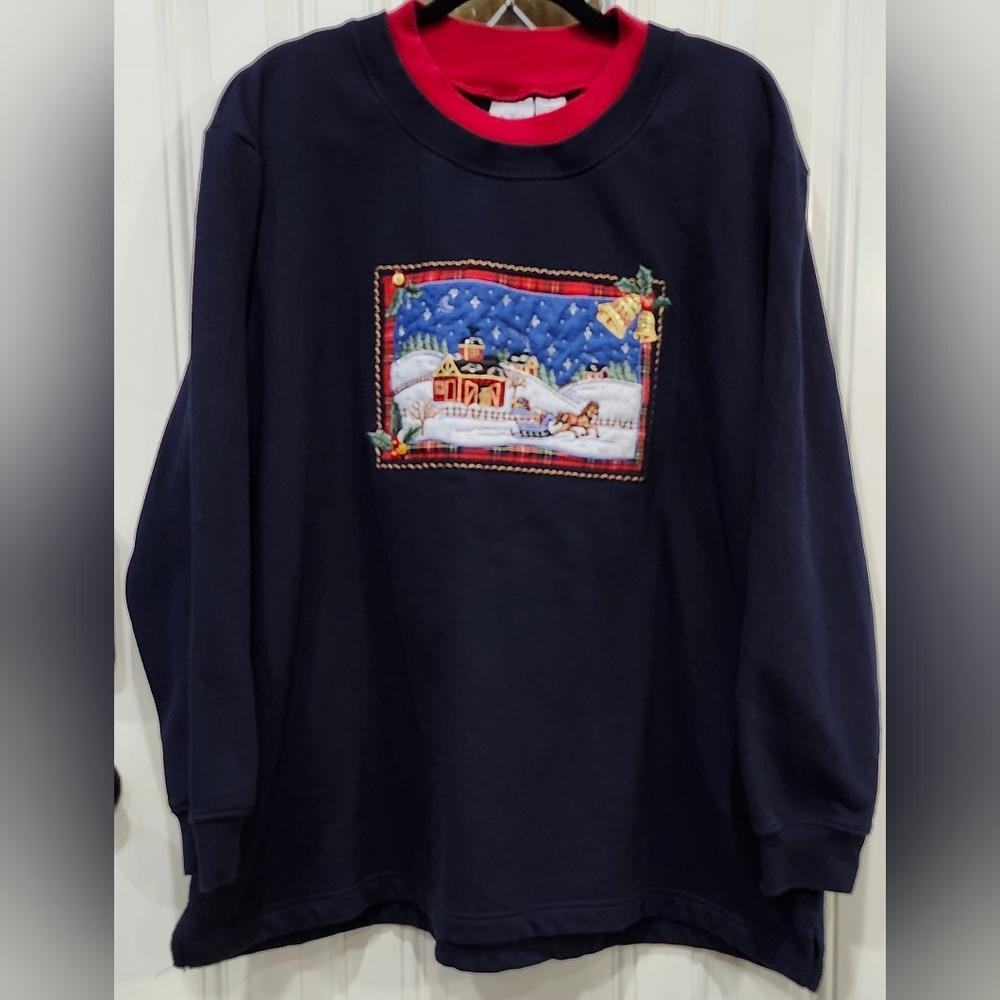 Vintage 1990s Bobbie Brooks Christmas holiday Sweatshirt women's size 22w